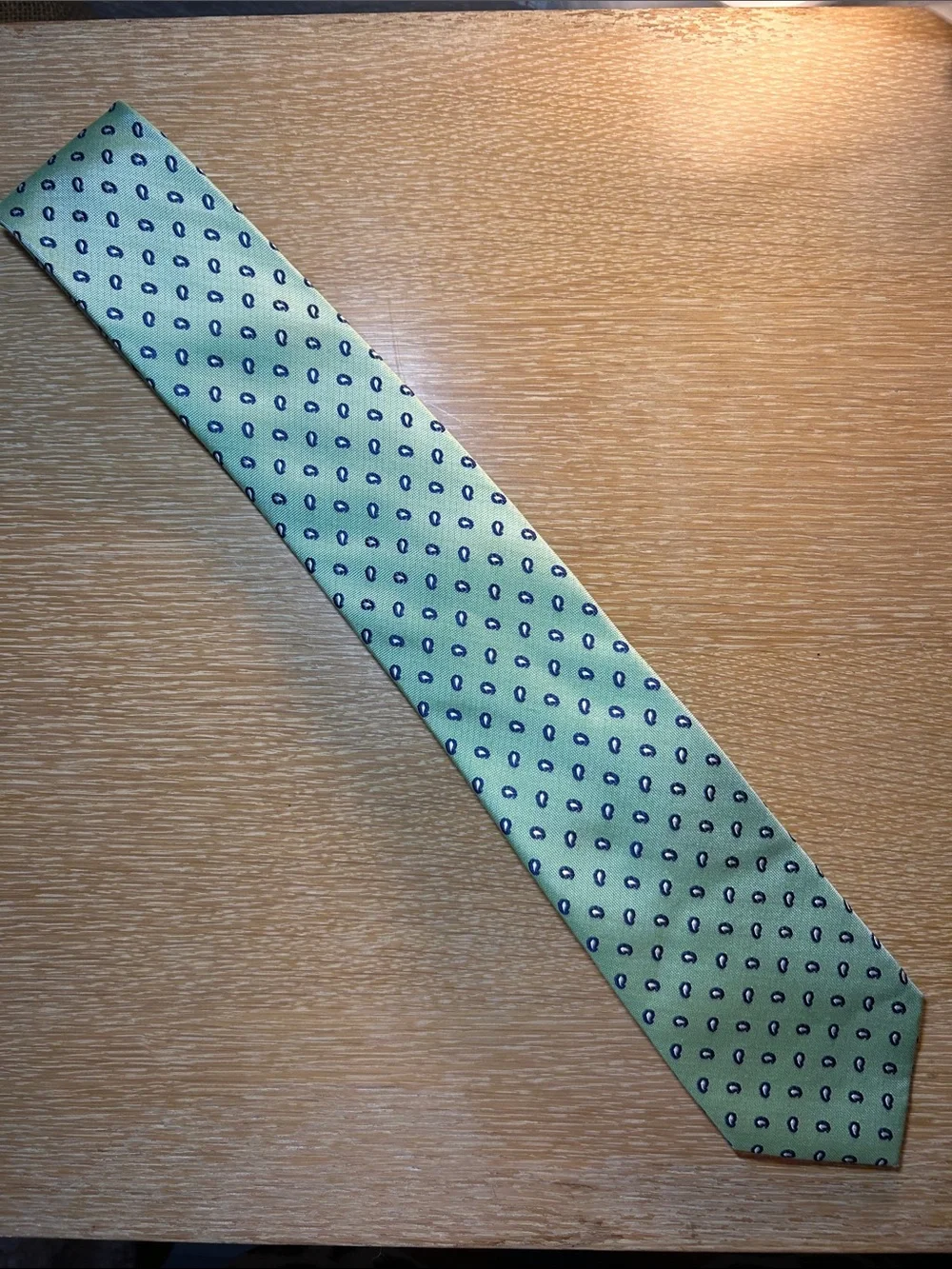 Tommy Hilfiger Men's Lime Green Polka Dot Tie - Silk-Cotton Blend